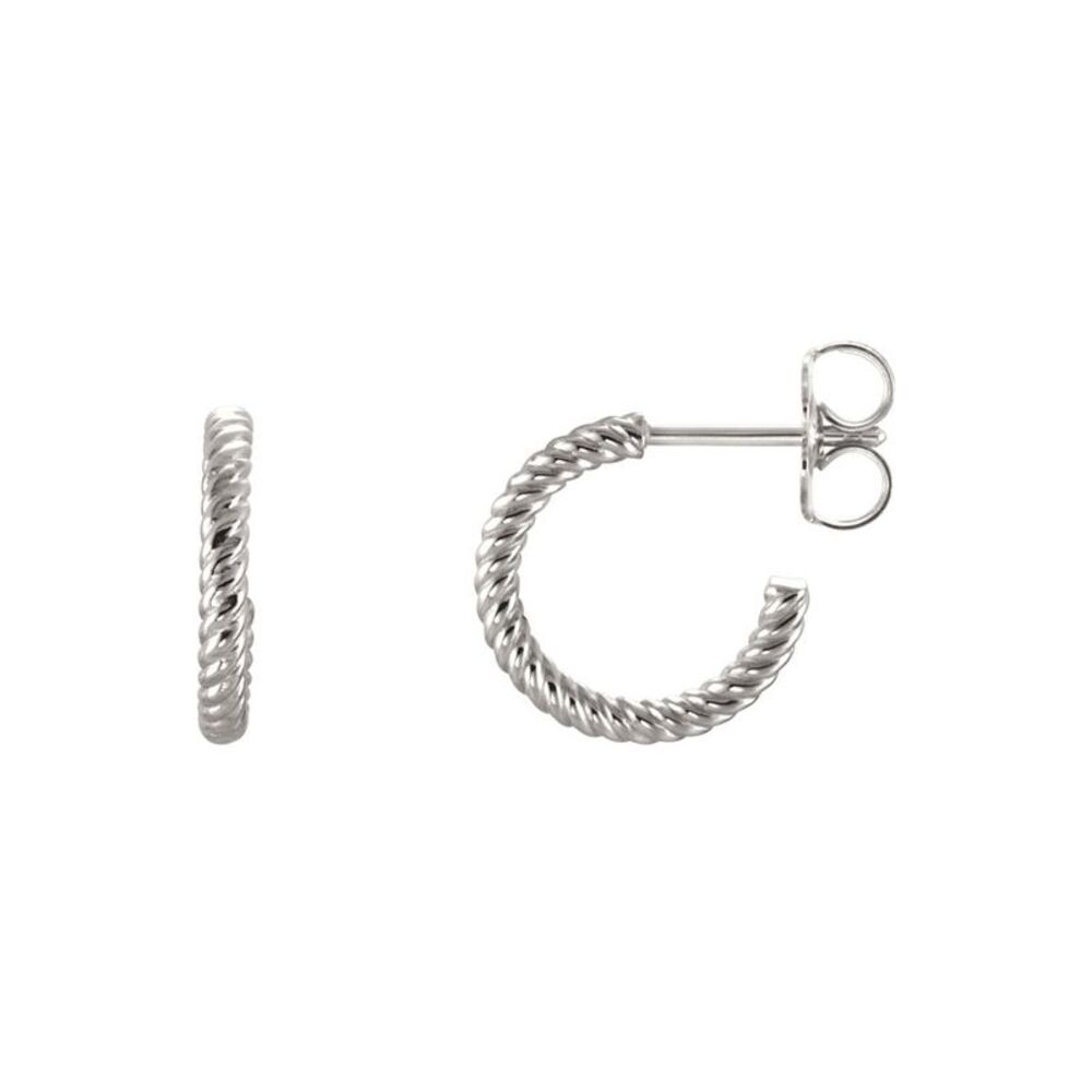 Rope Hoop Earrings in Continuum Sterling Silver, 12mm (7/16 Inch)